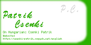 patrik csenki business card